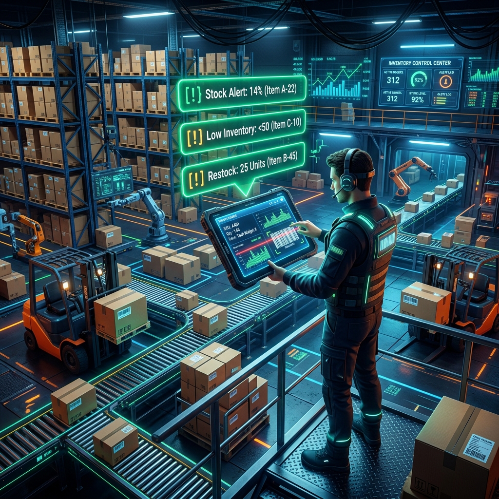 Control de inventario con alertas de reorden